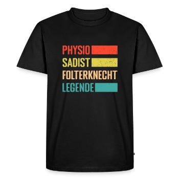 Physiothérapeute Cadeaux Physio Dictons - T-shirt Premium bio Homme - noir - Devant - Nico (187cm)