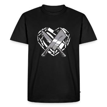 Butcher Heart Butcher Butcher Butcher’s Shop Fleischer - T-shirt Premium bio Homme - noir - Devant - Nico (187cm)