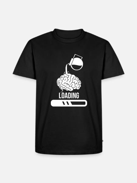 Kaffeetrinker Kaffee loading Gehirn - Männer Premium Bio T-Shirt - Schwarz
