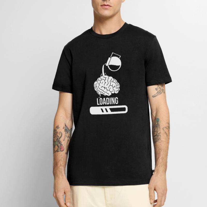 Coffee drinker coffee loading brain Men's Premium Organic T-Shirt