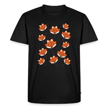 Red fox in autumn red fox - Men's Premium Organic T-Shirt - black - Front - Nico (187cm)