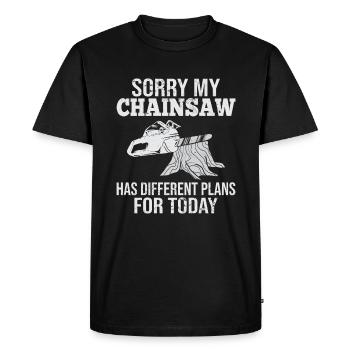 Chainsaw Lumberjack Forest Worker - Men's Premium Organic T-Shirt - black - Front - Nico (187cm)