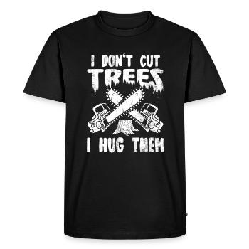 Chainsaw Lumberjack Forest Worker - Men's Premium Organic T-Shirt - black - Front - Nico (187cm)