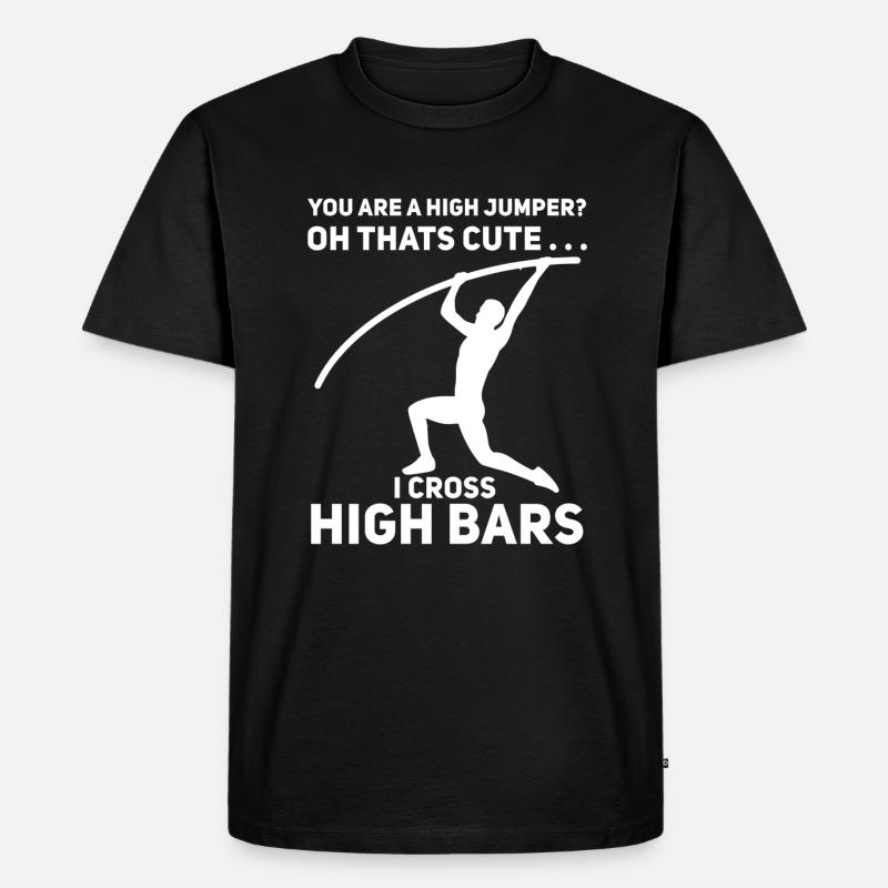 Stabhochsprung - Männer Premium Bio T-Shirt - Schwarz