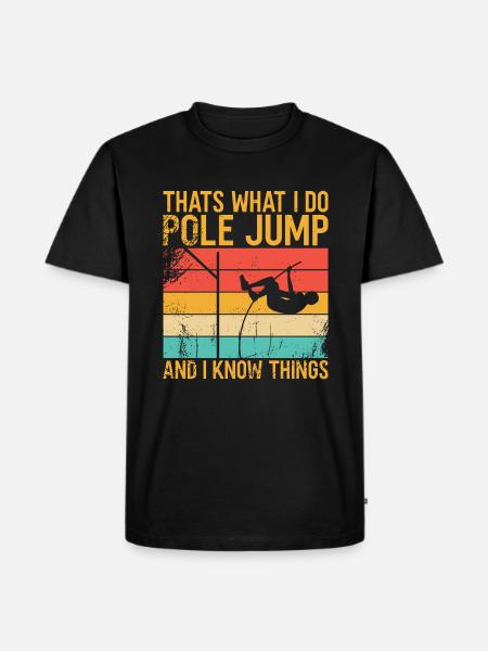 Stabhochsprung - Männer Premium Bio T-Shirt - Schwarz