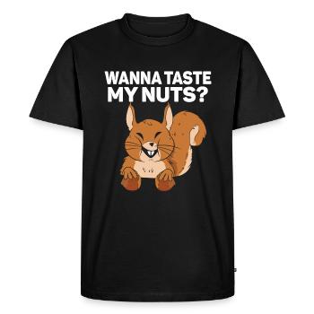 Squirrel Shadow - Men's Premium Organic T-Shirt - black - Front - Nico (187cm)