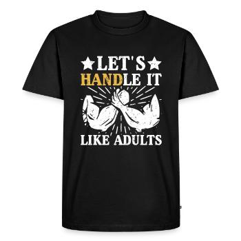 Bras de fer de fer - T-shirt Premium bio Homme - noir - Devant - Nico (187cm)