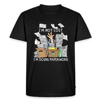 Courtier d’assurance Commis aux assurances - T-shirt Premium bio Homme - noir - Devant - Nico (187cm)