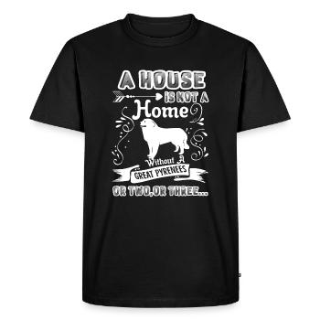 Great Pyrenees Home Without Great Pyrenees - Men's Premium Organic T-Shirt - black - Front - Nico (187cm)