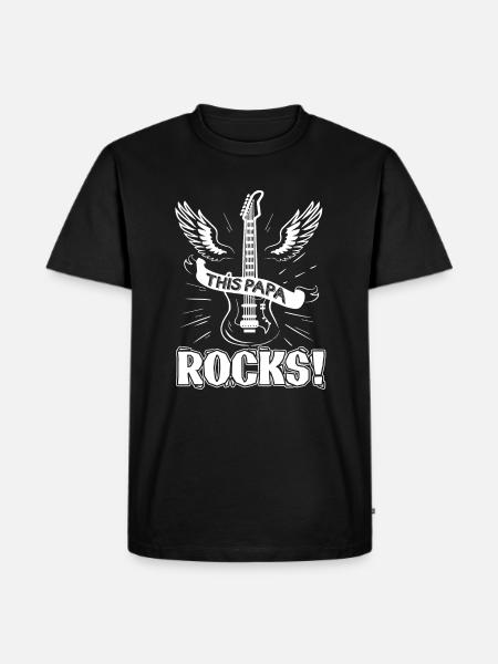 Guitar Guitar Papa Rocks - Men's Premium Organic T-Shirt - black