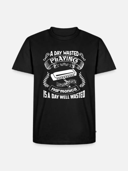 Harmonica A Day Playing Harmonica - Men's Premium Organic T-Shirt - black