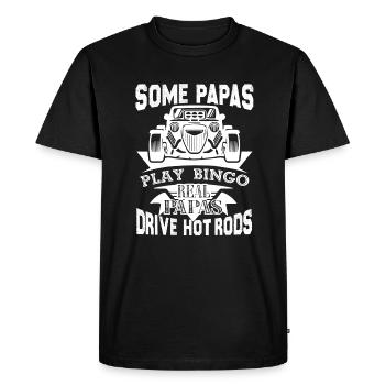 Hot Rod Real Papas Drive Hot Rods - Men's Premium Organic T-Shirt - black - Front - Nico (187cm)