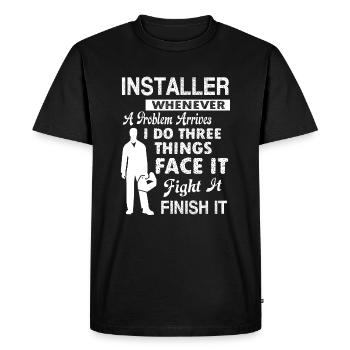 Installer Installer Solves Problem - Men's Premium Organic T-Shirt - black - Front - Nico (187cm)