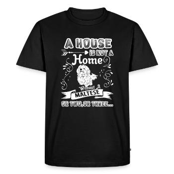 Maltese Home Without Maltese - Men's Premium Organic T-Shirt - black - Front - Nico (187cm)