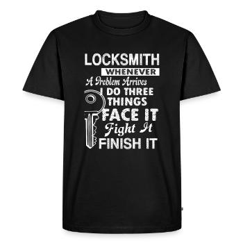 Locksmith Locksmith Solves Problem - Men's Premium Organic T-Shirt - black - Front - Nico (187cm)