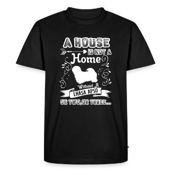 Lhasa Apso Home Without Lhasa Apso - Men's Premium Organic T-Shirt - black - Front - Nico (187cm)