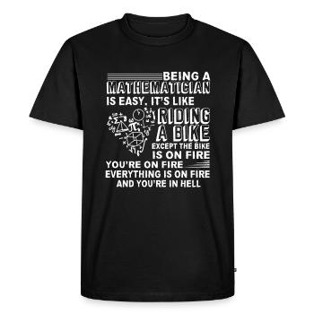 Mathematician Mathematician Is Easy - Men's Premium Organic T-Shirt - black - Front - Nico (187cm)