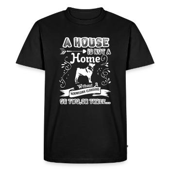 Norwegian Elkhound Home Without Norwegian Elkhound - Men's Premium Organic T-Shirt - black - Front - Nico (187cm)