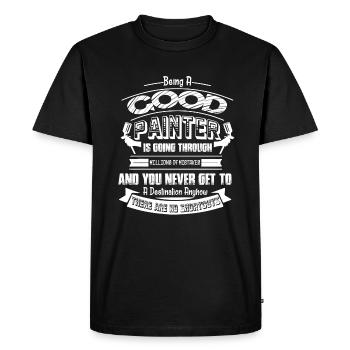 Painter Being A Good Painter - Men's Premium Organic T-Shirt - black - Front - Nico (187cm)