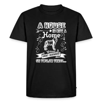 Saint Bernard Home Without Saint Bernard - Men's Premium Organic T-Shirt - black - Front - Nico (187cm)