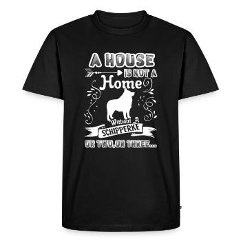 Schipperke Home Without Schipperke - Men's Premium Organic T-Shirt - black - Front - Nico (187cm)