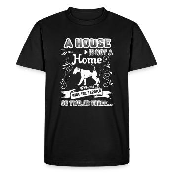 Wire Fox Terrier Home Without Wire Fox Terrier - Men's Premium Organic T-Shirt - black - Front - Nico (187cm)