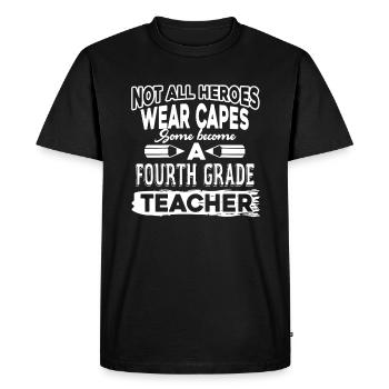 4th Grade Teacher 4th Grade Teacher Hero - Men's Premium Organic T-Shirt - black - Front - Nico (187cm)