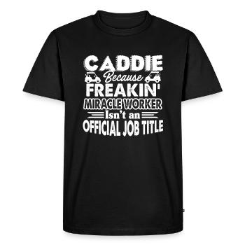 Caddie Caddie Job Title - Men's Premium Organic T-Shirt - black - Front - Nico (187cm)