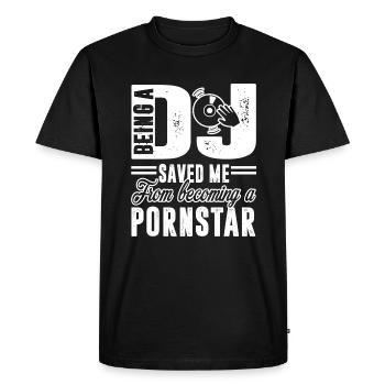 DJ Being A DJ Saved Me - Men's Premium Organic T-Shirt - black - Front - Nico (187cm)