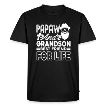 Father's Day Papaw And Grandson Best Friend - Men's Premium Organic T-Shirt - black - Front - Nico (187cm)