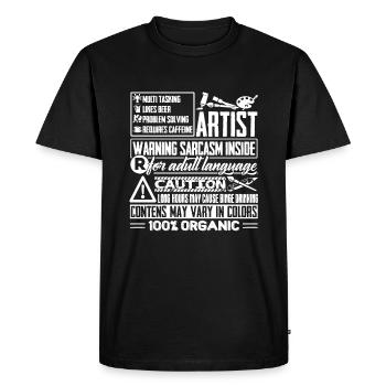 Artist Multitasking Job - Men's Premium Organic T-Shirt - black - Front - Nico (187cm)