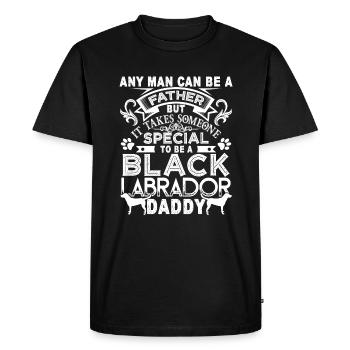 Proud Black Labrador Daddy - Men's Premium Organic T-Shirt - black - Front - Nico (187cm)