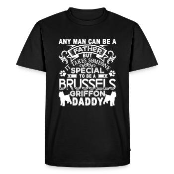 Proud Brussels Griffon Daddy - Men's Premium Organic T-Shirt - black - Front - Nico (187cm)