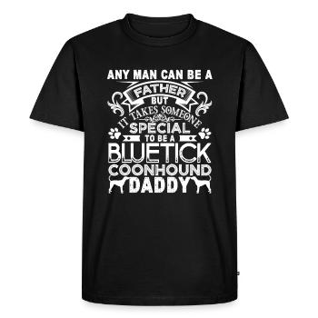 Proud Bluetick Coonhound Daddy - Men's Premium Organic T-Shirt - black - Front - Nico (187cm)