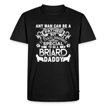 Proud Briard Dog Daddy - Men's Premium Organic T-Shirt - black - Front - Nico (187cm)