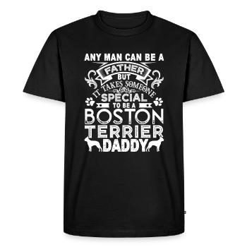Proud Boston Terrier Daddy - Men's Premium Organic T-Shirt - black - Front - Nico (187cm)