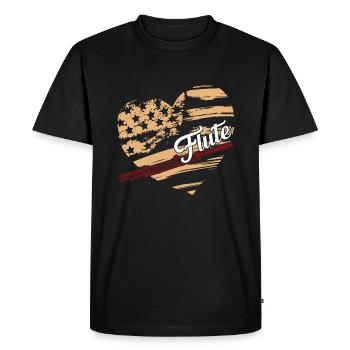 Flute Flute Flag - Men's Premium Organic T-Shirt - black - Front - Nico (187cm)