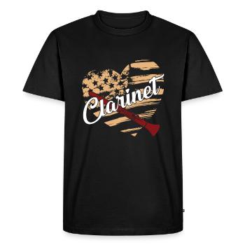 Clarinet Clarinet Flag - Men's Premium Organic T-Shirt - black - Front - Nico (187cm)
