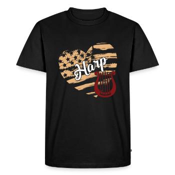 Harp Harp Flag - Men's Premium Organic T-Shirt - black - Front - Nico (187cm)