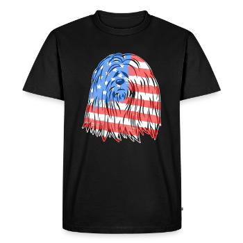 Lhasa Apso Lhasa Apso Flag - Men's Premium Organic T-Shirt - black - Front - Nico (187cm)