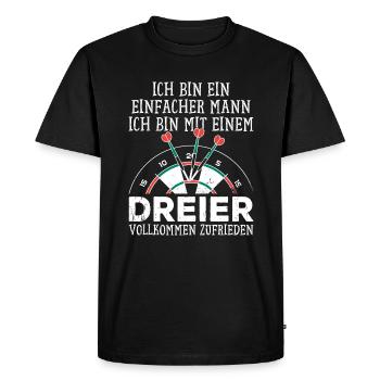 Dart Dartspieler Ich bin ein einfacher Mann - Männer Premium Bio T-Shirt - Schwarz - Vorne - Nico (187cm)