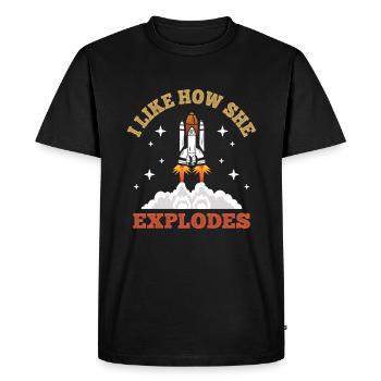 Ingénieur aérospatial Vol spatial de moteur-fusée - T-shirt Premium bio Homme - noir - Devant - Nico (187cm)