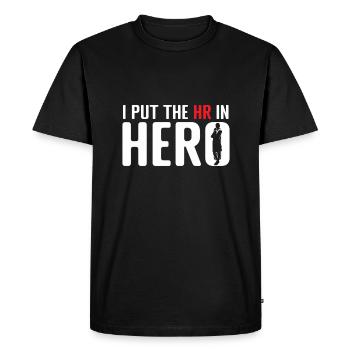 Responsable RH Ressources humaines Personnel RH - T-shirt Premium bio Homme - noir - Devant - Nico (187cm)