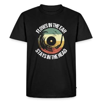 Drôle de collectionneur de disques - T-shirt Premium bio Homme - noir - Devant - Nico (187cm)