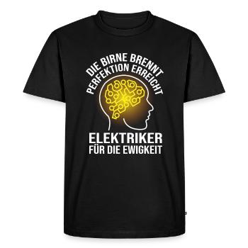 Electrician for eternity Electrician - Men's Premium Organic T-Shirt - black - Front - Nico (187cm)