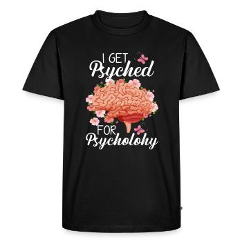 I Get Psyched For Psychology - Men's Premium Organic T-Shirt - black - Front - Nico (187cm)