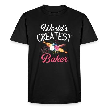 World's Greatest Baker - Men's Premium Organic T-Shirt - black - Front - Nico (187cm)