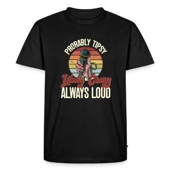 Drôle de chanteur de karaoké - T-shirt Premium bio Homme - noir - Devant - Nico (187cm)