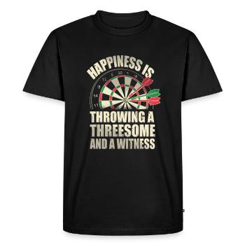 Retro Darts Gift Dart Player Dart - Men's Premium Organic T-Shirt - black - Front - Nico (187cm)