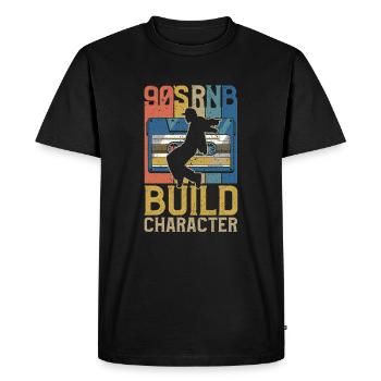 R&B 90s - Men's Premium Organic T-Shirt - black - Front - Nico (187cm)